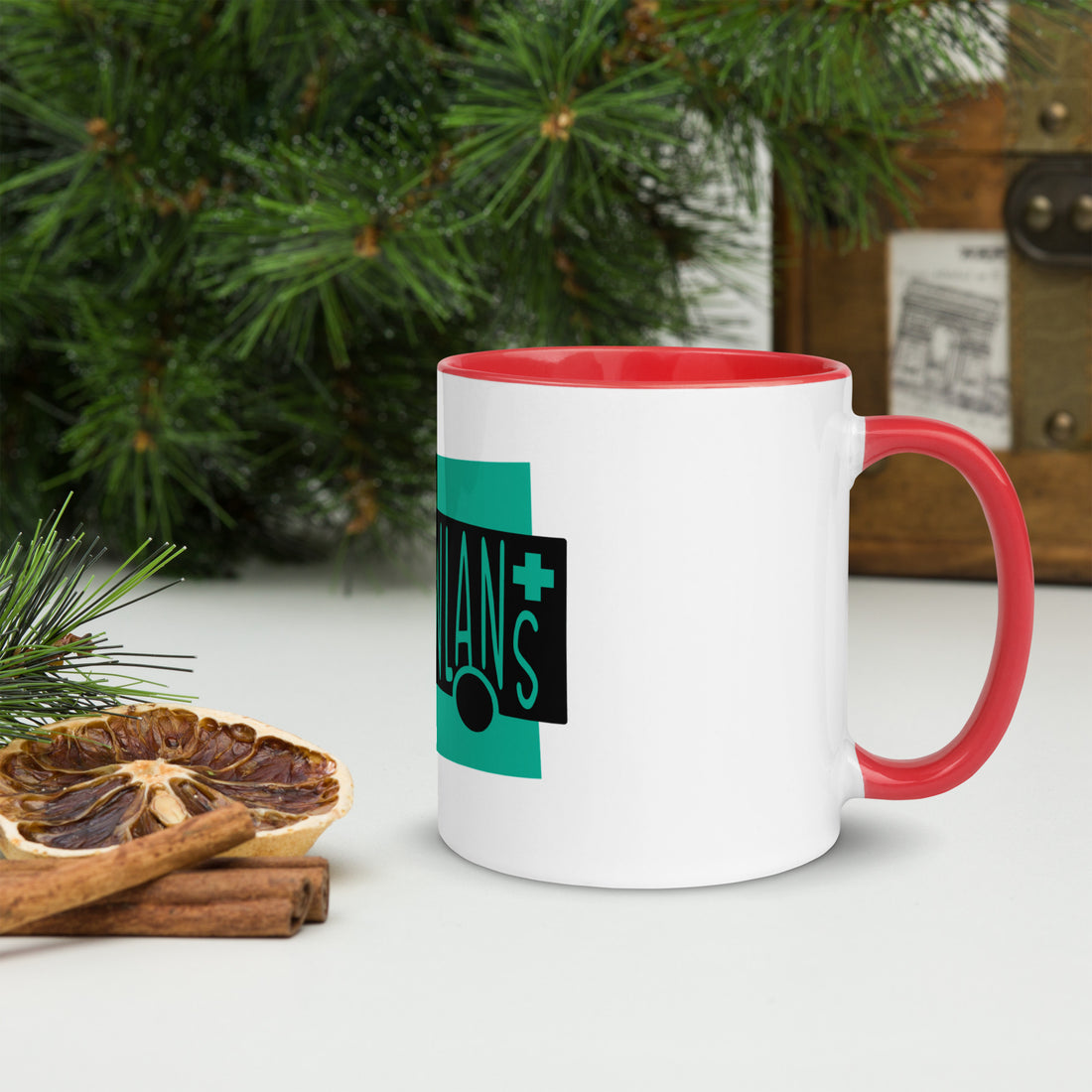 Ambulance Ambiwlans White Mug with Colour Inside