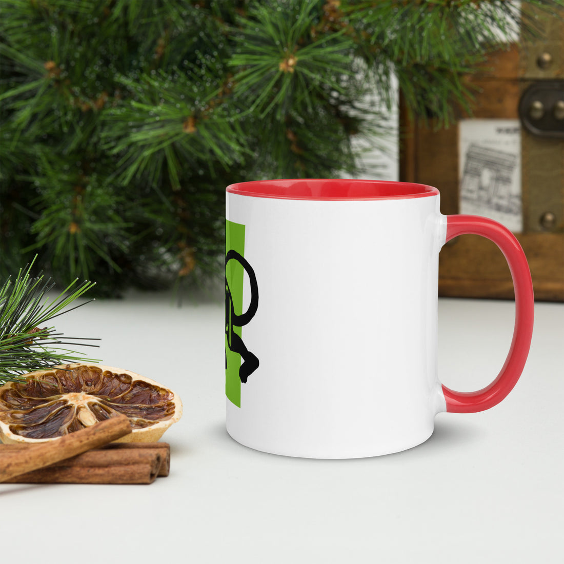 Monkey Mwnci Mug with Colour Inside