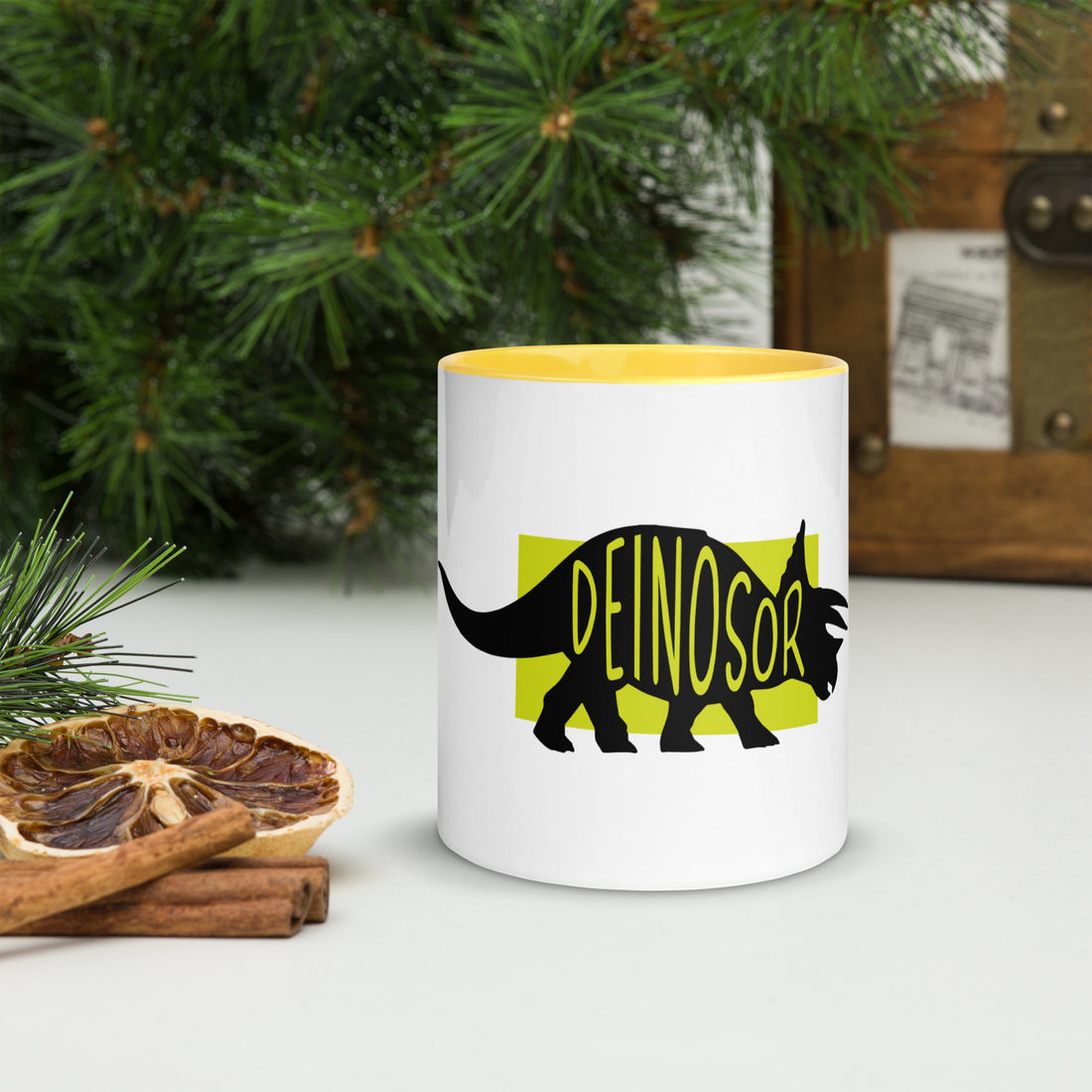 Dinosaur Deinosor Mug with Colour Inside