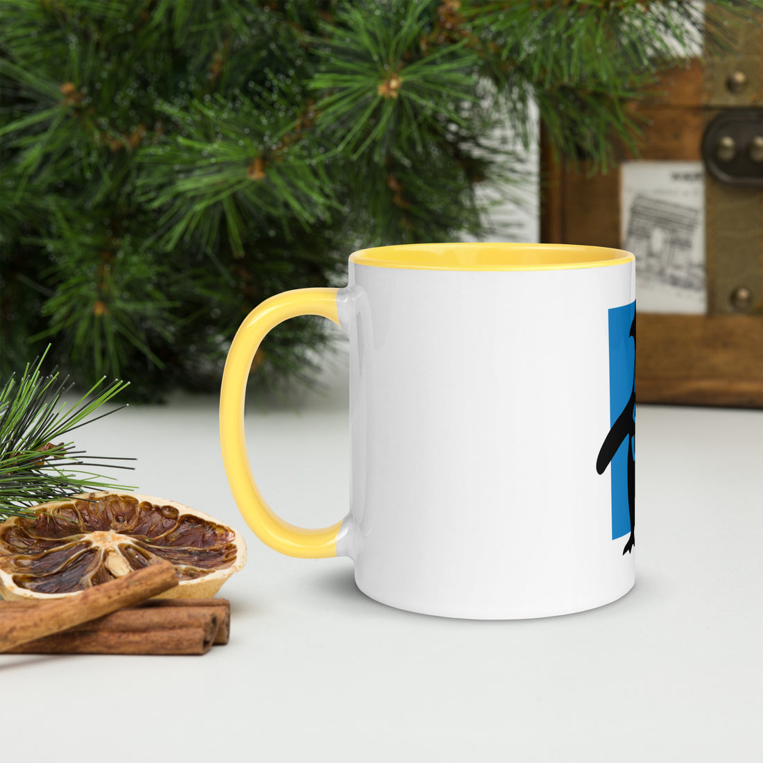 Penguin Pengwin Mug with Colour Inside Welsh