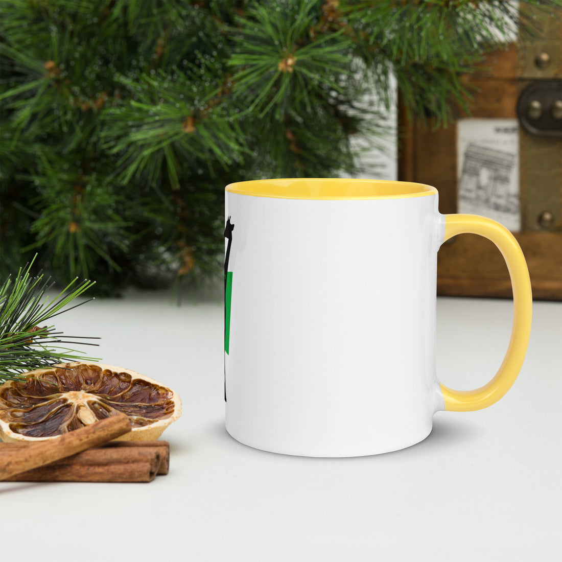 Giraffe Jiráff White Mug with Colour Inside